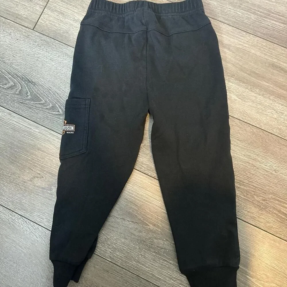 Kids Harley Davidson black cotton & polyester sweatpants size 2T